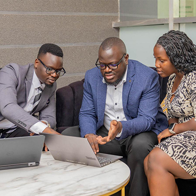 Vandlet accountants reviewing financial reports together